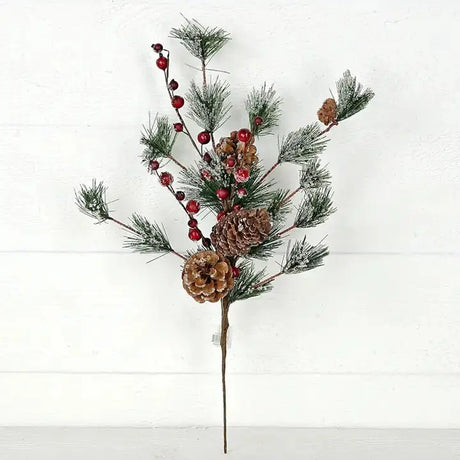 18" Pinecone Berry Spray Cozy Pines