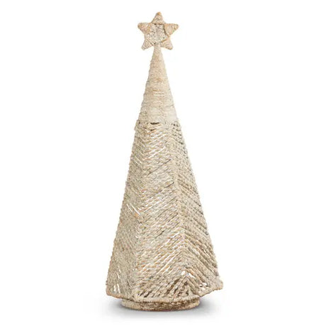 26.5" Whitewash Woven Tree Cozy Pines