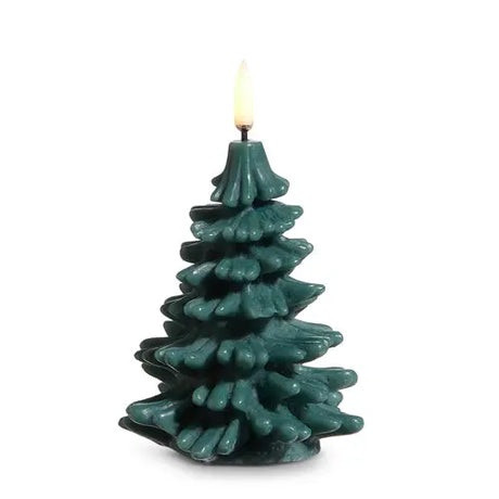 3.5" X 5.5" Uyuni Pine Green Tree Candle Cozy Pines