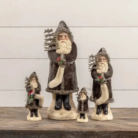 8" Charcoal Velvet Belsnickle Cozy Pines