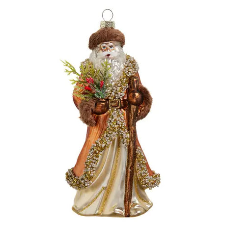 8" Mountain Santa Ornament Cozy Pines