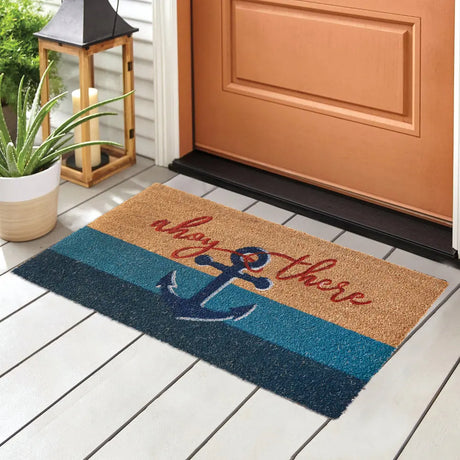 Ahoy There Nautical Doormat Cozy Pines