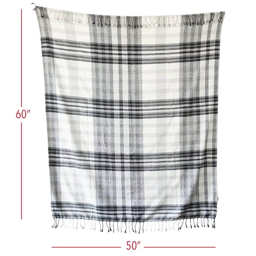 Arleen Woven Plaid Throw Cozy Pines