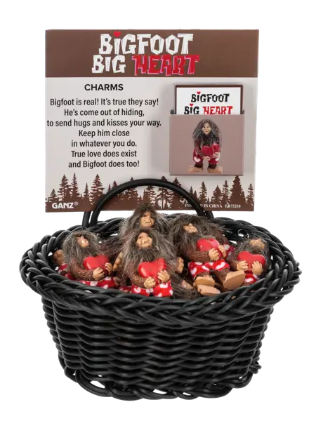 Bigfoot Big Heart Charms in a Basket Ganz