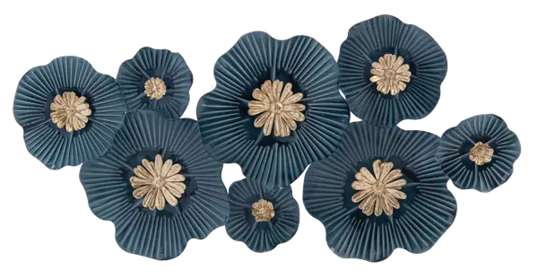 Blue & Gold Flower Wall Decor Ganz