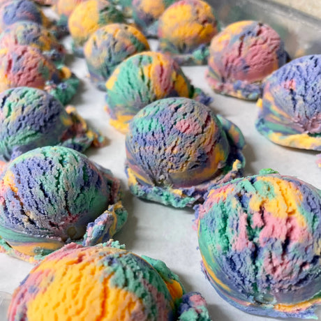 Bubble Scoops Solid Bubble Bath RAINBOW SHERBET Whitetail Lane Farm Goat Milk Soap