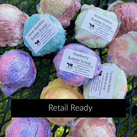 Bubble Scoops Solid Bubble Bath RAINBOW SHERBET Whitetail Lane Farm Goat Milk Soap