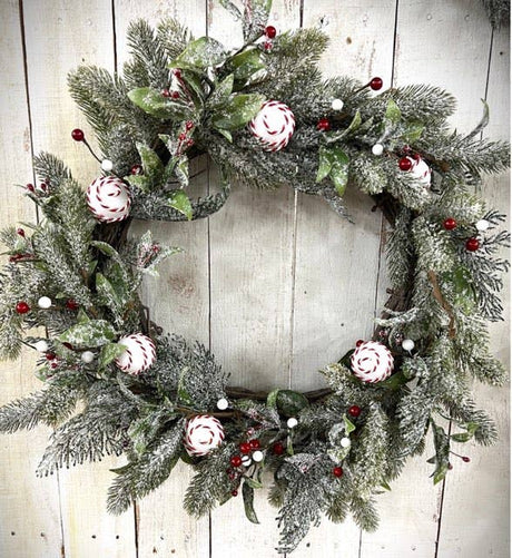 Christmas Peppermint Wreath Wholesale Home Decor