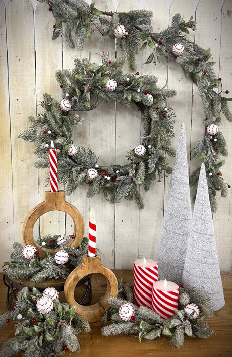 Christmas Peppermint Wreath Wholesale Home Decor