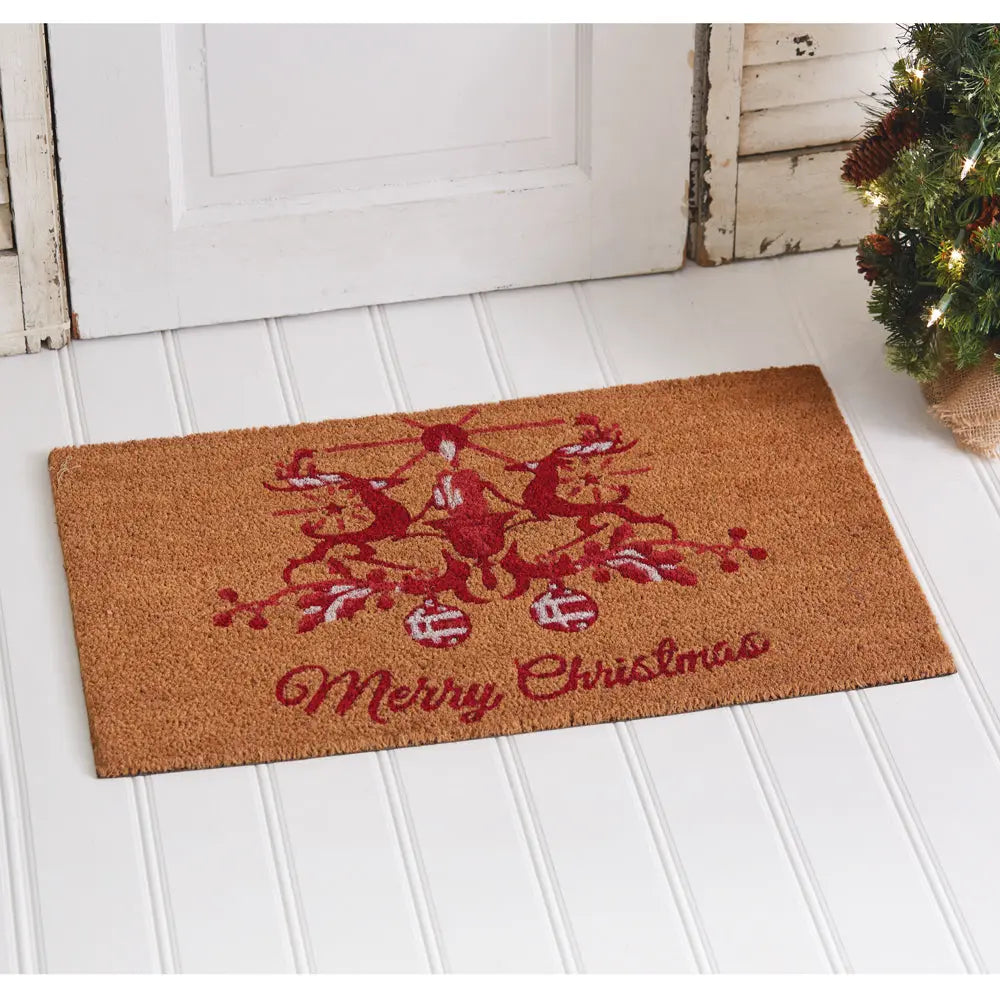 Christmas Reindeer Doormat Cozy Pines