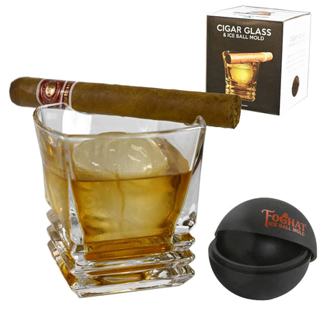 Cigar Glass with Ice Ball Mold ThousandOaksBarrelCo.