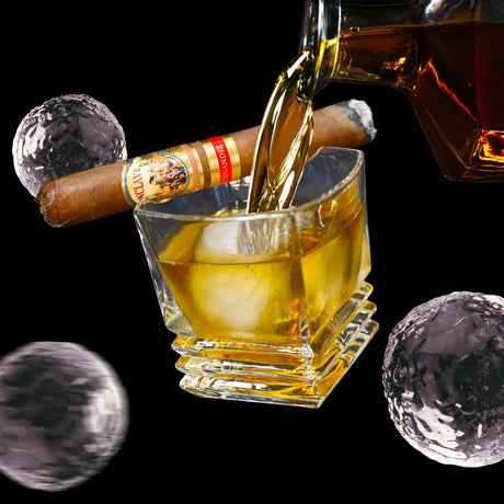 Cigar Glass with Ice Ball Mold ThousandOaksBarrelCo.