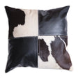 Cowhide and Leather Patch Throw Pillow Cozy Pines