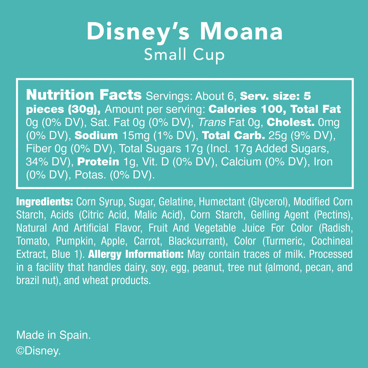 DISNEY PRINCESS GUMMIES Moana Candy Club