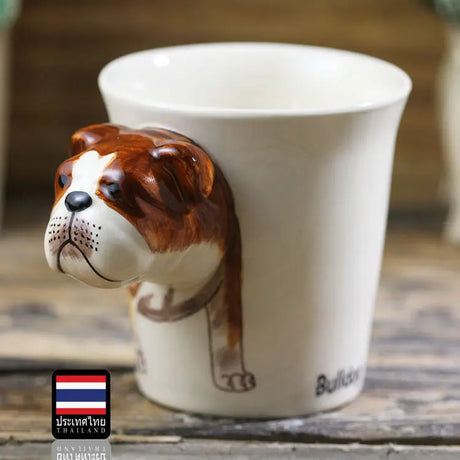 English Bulldog- Handmade Ceramic Mug Cozy Pines