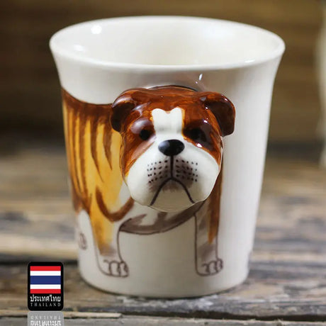 English Bulldog- Handmade Ceramic Mug Cozy Pines