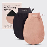 Exfoliating Gloves 2pc Set - Black & Terracotta KITSCH