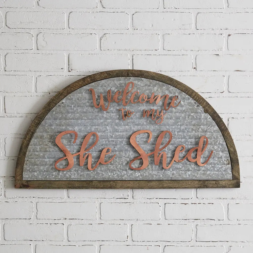 Galvanized She Shed Sign Cozy Pines