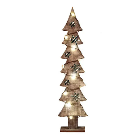 Large Wood/Galvanized Snowflake Tree with Led Lights Cozy Pines