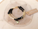 Gemstone and Gold Plated Triple Wrap Bracelets Cecelia Designs Jewelry