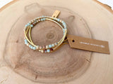 Gemstone and Gold Plated Triple Wrap Bracelets Cecelia Designs Jewelry