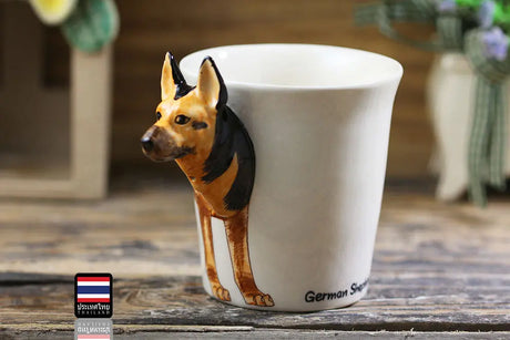 German Shepherd Ceramic Mug - Handmade Cozy Pines