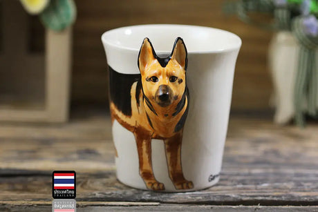 German Shepherd Ceramic Mug - Handmade Cozy Pines