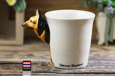 German Shepherd Ceramic Mug - Handmade Cozy Pines