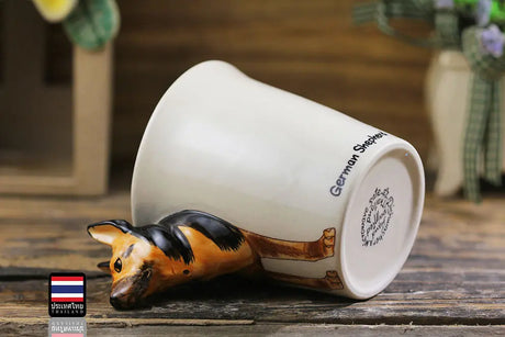 German Shepherd Ceramic Mug - Handmade Cozy Pines