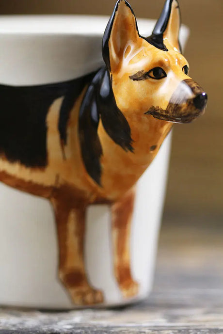 German Shepherd Ceramic Mug - Handmade Cozy Pines