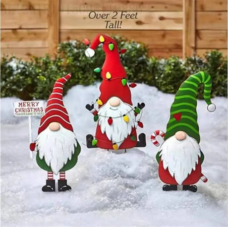 Gnome Metal Courtyard Plugin Christmas Decor Cozy Pines