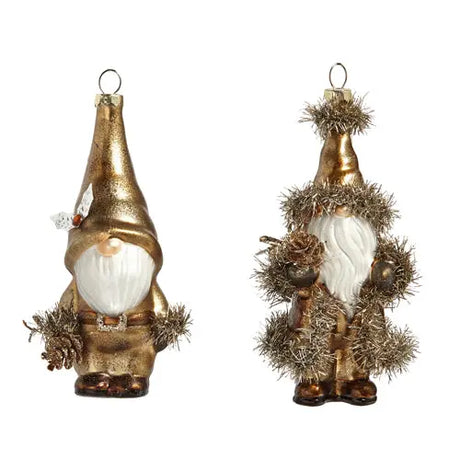 Gnome With Tinsel Ornament Cozy Pines
