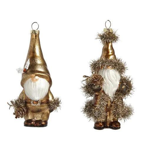 Gnome With Tinsel Ornament Cozy Pines