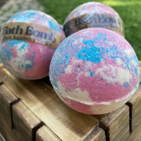 Goat Milk Bath Bomb - BLACK RASPBERRY VANILLA Whitetail Lane Farm Goat Milk Soap