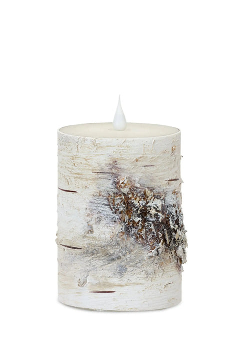 LED Birch Candle 3.5"D x 5"H (Set of 2) with Remote Melrose Intl.
