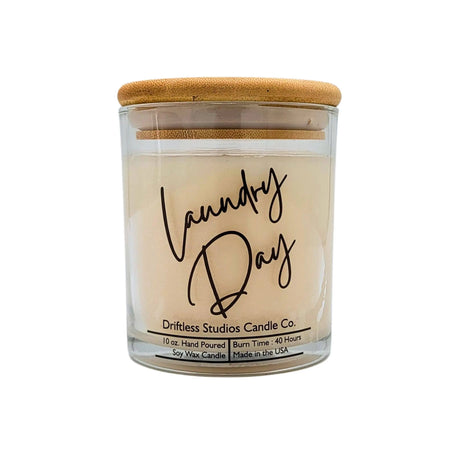 Laundry Day Everyday Soy Candles - 10 oz Candle + Bamboo Lid Driftless Studios