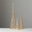Lighted Gold Cones Cozy Pines