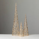 Lighted Gold Cones Cozy Pines