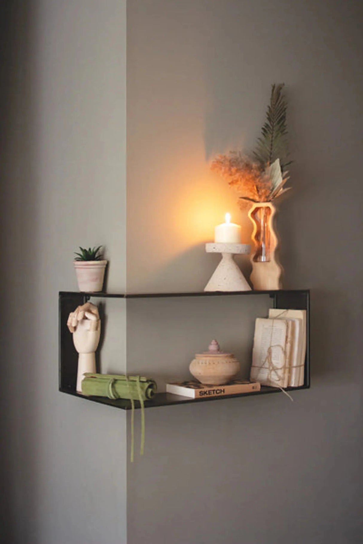 Metal Corner Wall Shelf Kalalou