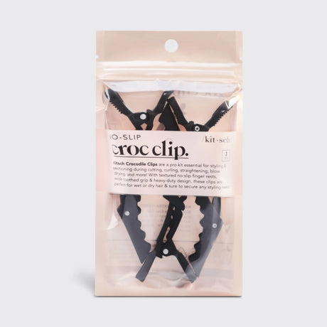 No Slip Crocodile Clip 3pc - Black KITSCH