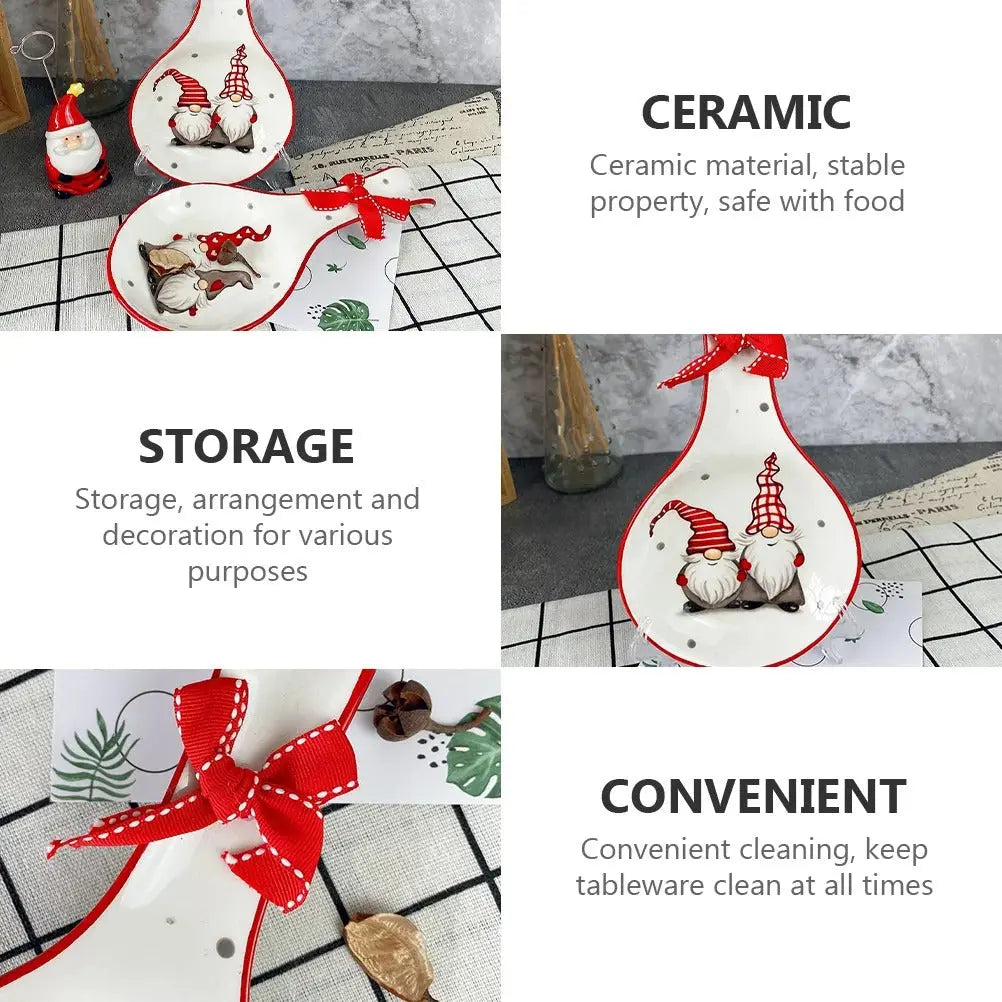 Nordic Gnome Ceramic Spoon Holder Cozy Pines