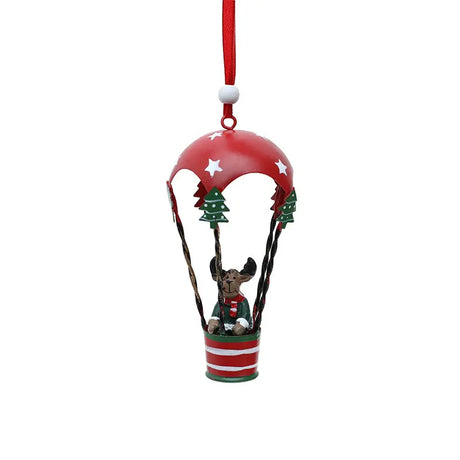 Nordic Iron Christmas Hot Air Balloon Parachute Ornaments Cozy Pines