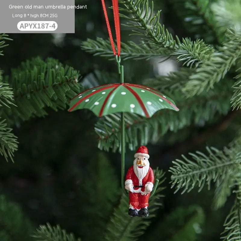 Nordic Iron Christmas Hot Air Balloon Parachute Ornaments Cozy Pines
