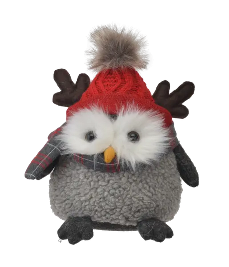 Owl with Reindeer Hat Cozy Pines