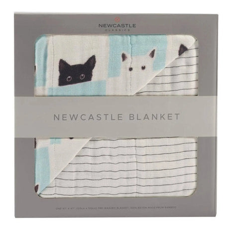Peek-a-boo Cats and Pencil Stripe Blanket Newcastle Classics