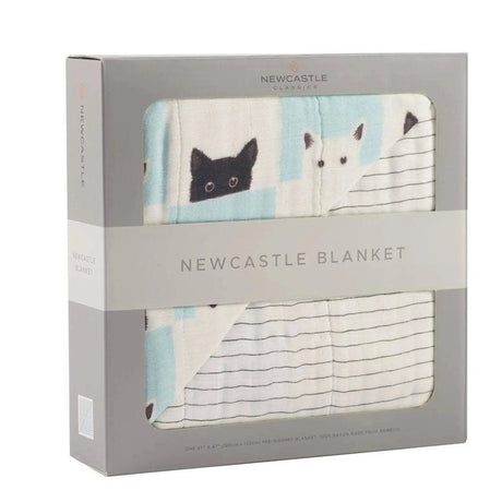 Peek-a-boo Cats and Pencil Stripe Blanket Newcastle Classics