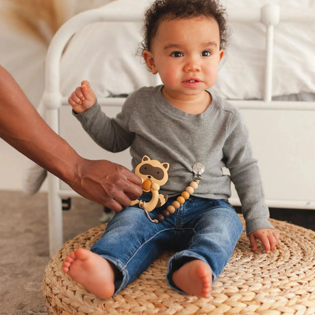 Raccoon Teether and Clip Set Golden Baby