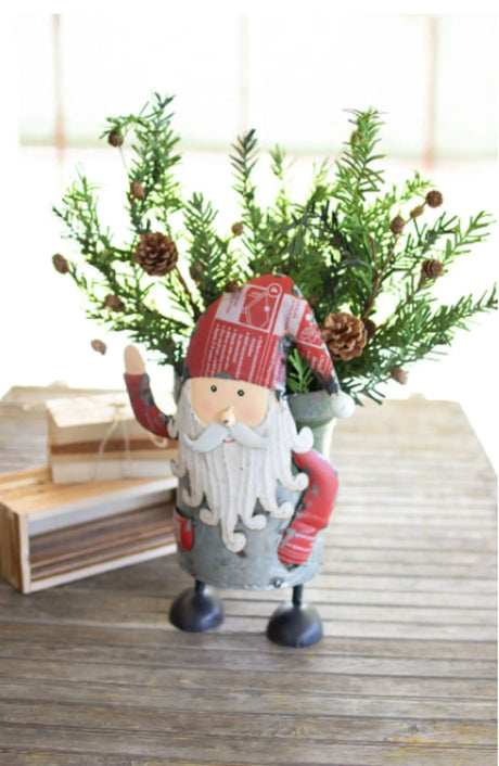 Recycled Iron Santa With Military Canister Kalalou