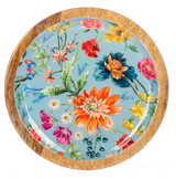 Round Floral Pattern Tidbit Tray Cozy Pines