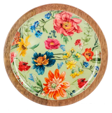 Round Floral Pattern Tidbit Tray Cozy Pines